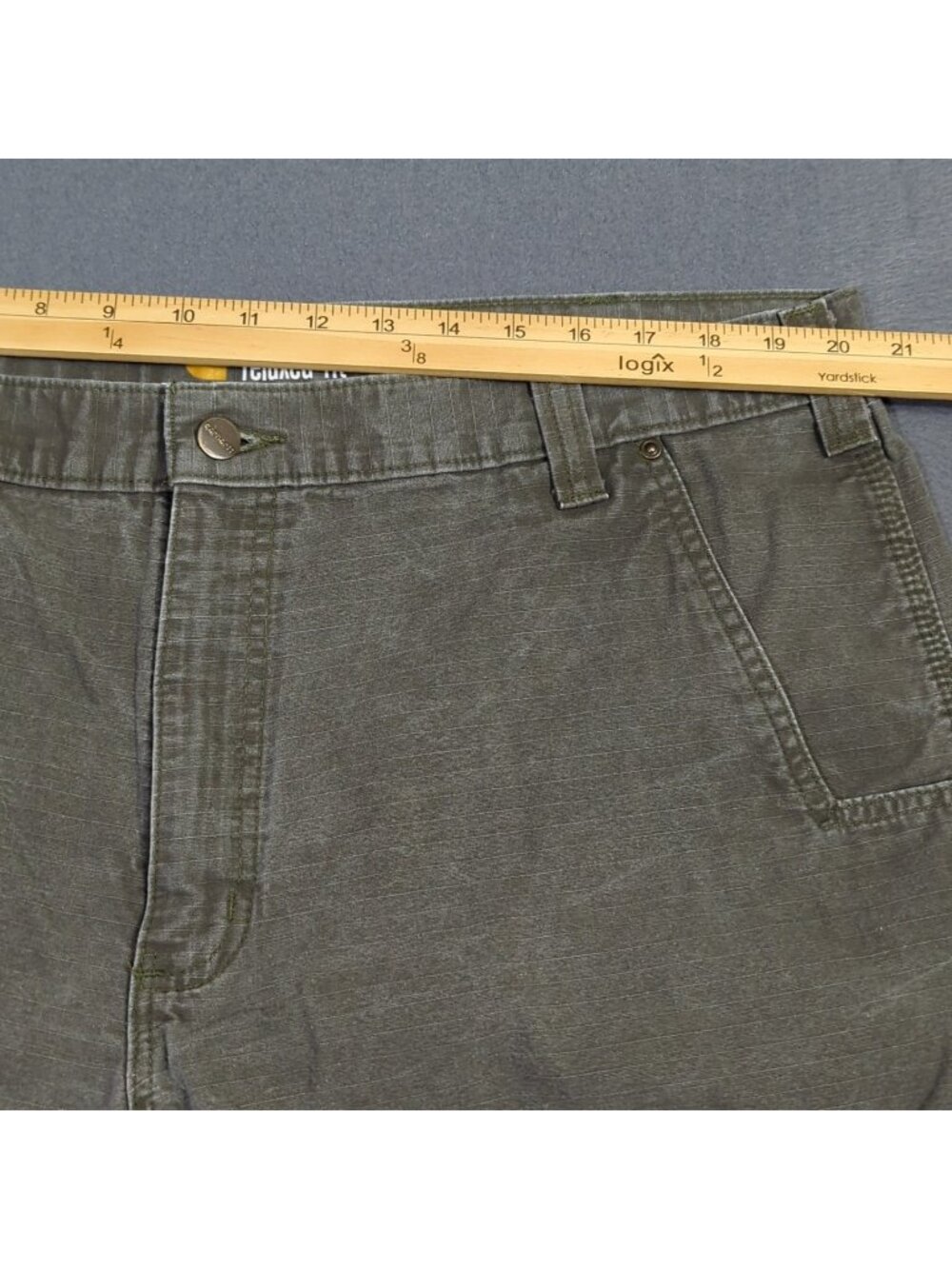 Carhartt Pants Men's 42x30 Fits 40x29 Green B342 MOS Cargo Carpenter Double Knee - Picture 9 of 14